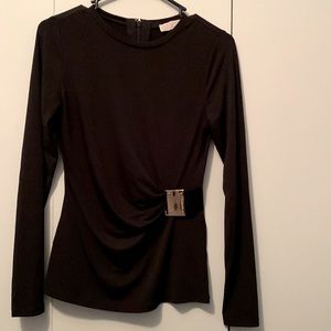 Michael Kors black gold bucket top